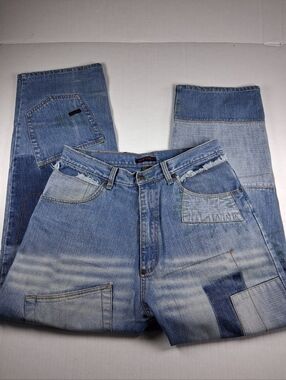 Metal Y2K Denim Wide Leg Grunge Mens Jeans Size 34x31